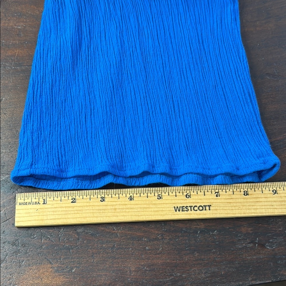 Love Tree Blue Wrap-Style Jumpsuit with V-Neckline and Flared Legs Sz S - Picture 9 of 10